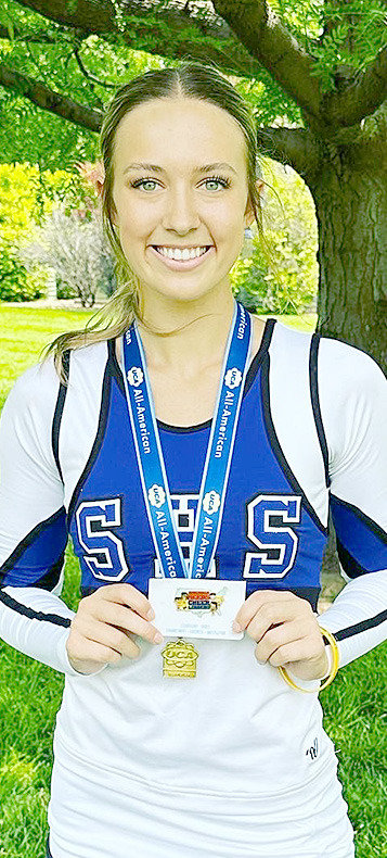 STOCKTON cheerleader Claire Plumer was chosen as All-American Cheerleader for the third straight year, received the Pin It Forward award, and was invited to become a UCA Camp staff member! Congratulations to Claire!