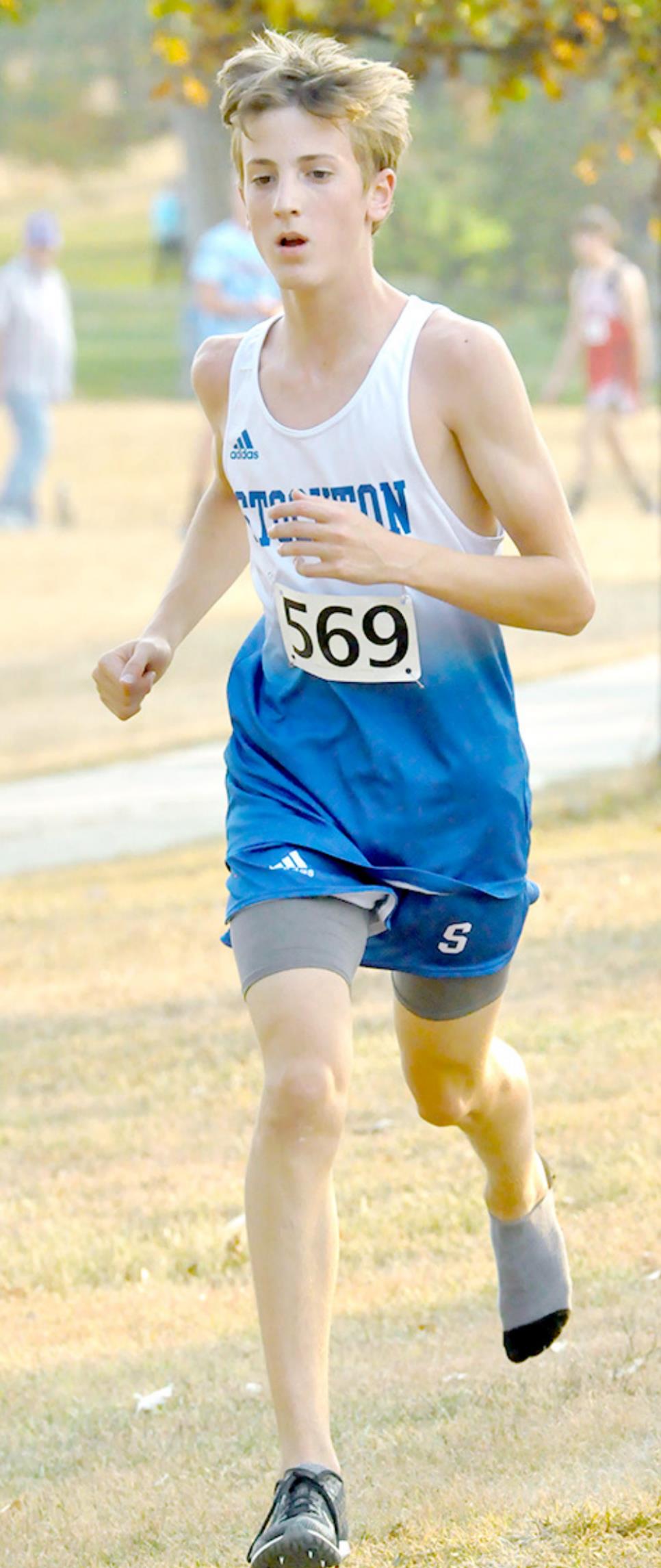 JOHNNY HAMEL finished the last 600 meters of the 5K cross country race last Thursday wearing only one shoe. Hamel crossed the finish line with a time of 19:07.72 to place fifth.