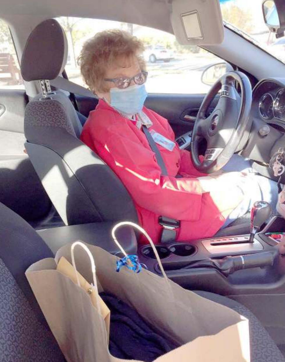 BETTY CADORET, a Foster Grandparent from Stockton, was recognized Monday, October 12th, with a drive-thru event hosted by the Fort Hays State University Foster Grandparent and Senior Companion Program held at Valley View Apartments. Betty received a “Thank You” bag for her dedication to the program.