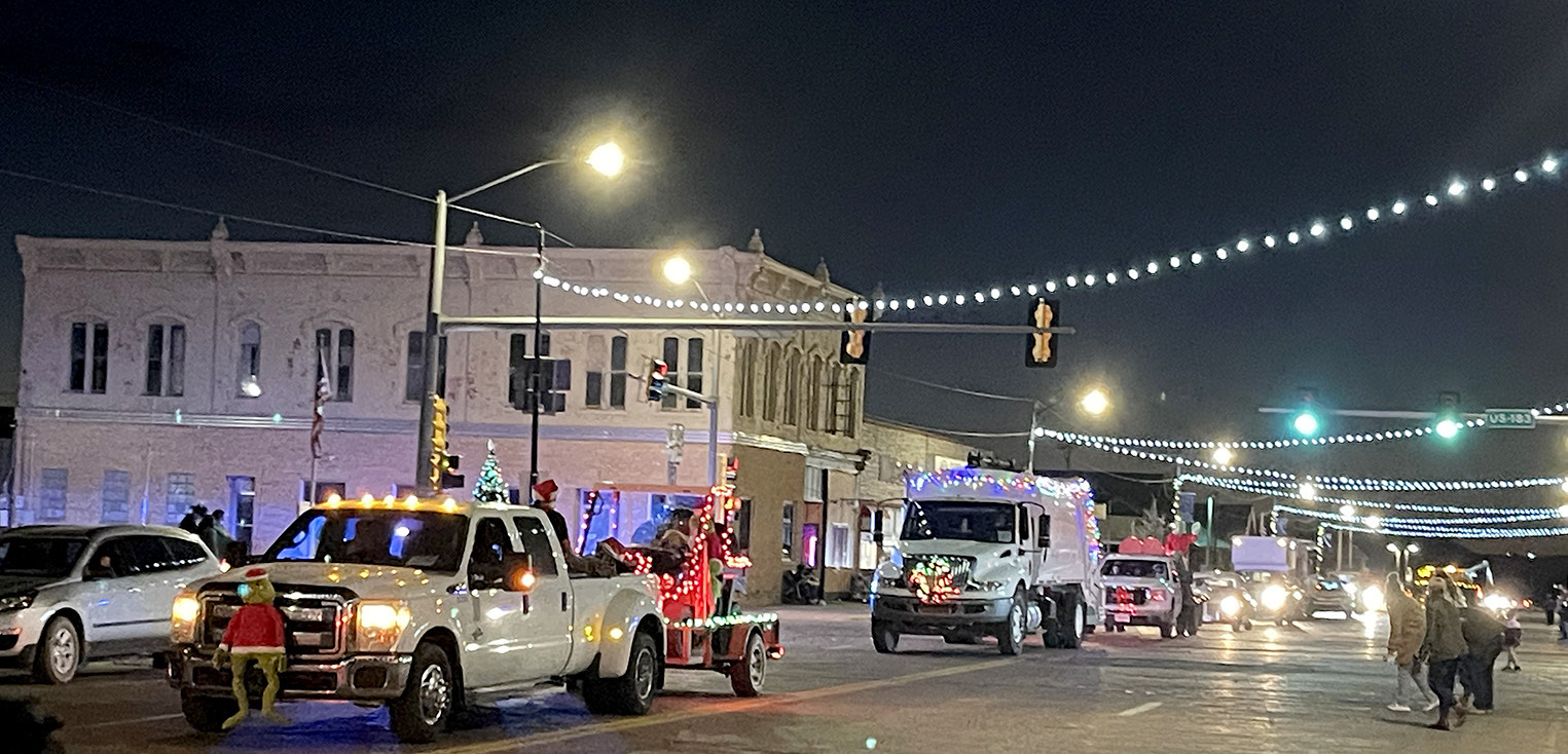 MAIN STREET IN STOCKTON was a festive sight during the Olde Tyme Christmas Parade.