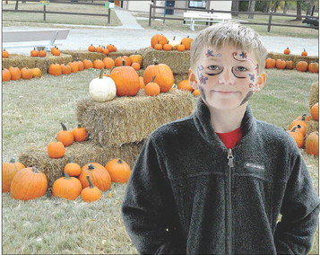 Despite the cool temperatures, Ryder Swaney still had a great time at the Pumpkin Patch