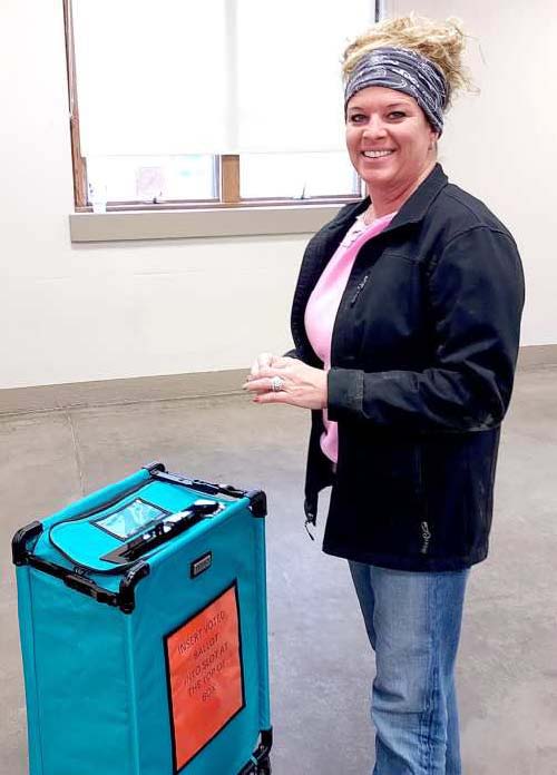 SHANNON LUCKY was one of the early morning voters at Stockton City Hall on Election Day.