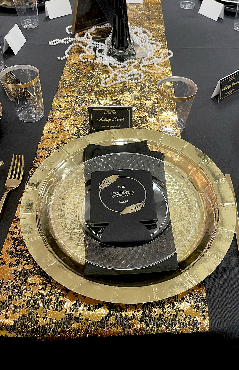 Table settings at this year’s Stockton High School Prom