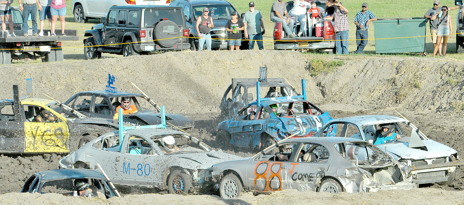 The competition was in full swing at the Demolition Derby which was held on Thursday night of the 2023 Rooks County Free Fair