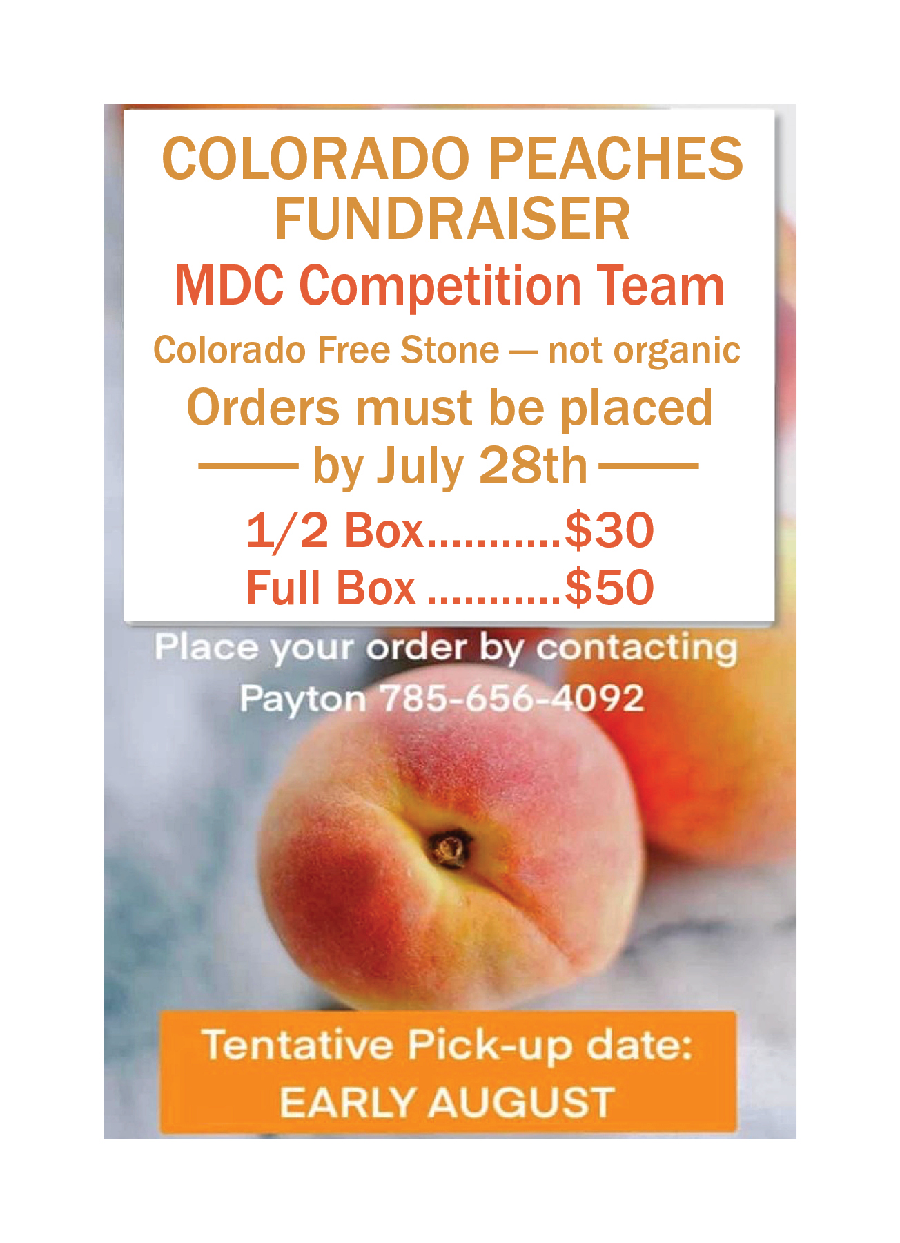 Motion Dance Company is selling Colorado peaches!
