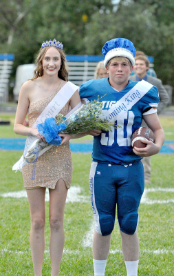CROWNED QUEEN AND KING during the 2022 Homecoming festivities last Friday night were seniors Cappi Hoeting and Skylar King.