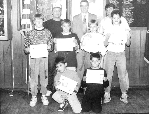 THE STOCKTON VFW held its second annual Cherry Pie Contest at the Post Home in March of 1991. Winners and members of the Stockton VFW posed for a picture. They are (front row, from left) Harold Ritchie, Kit McShea; (middle row) John Tucker, Montie Fischer, Tracy Iman, Chris Walker; (back row) Corky Hagan, John Berkley, and Everett Lowry.