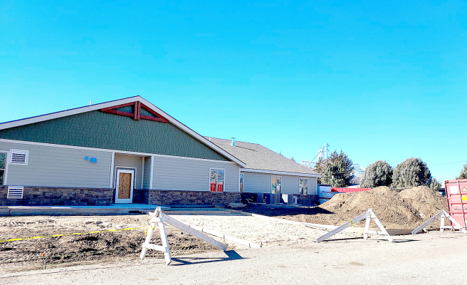 CEMENT WORK AND SIDEWALKS are being poured at the Solomon Valley Manor now in anticipation of the opening of the new facility. At this time, no formal date has been set.