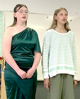 RECEIVING A II RATING for their performance of “Shenandoah” arr. by Jay Althouse at the PTL Music Contest were Kourtnie Bird and Lyllyn McNulty. (Courtesy Photo)