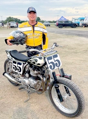 Ducati - Triumph racer, Doug Stewart, #55