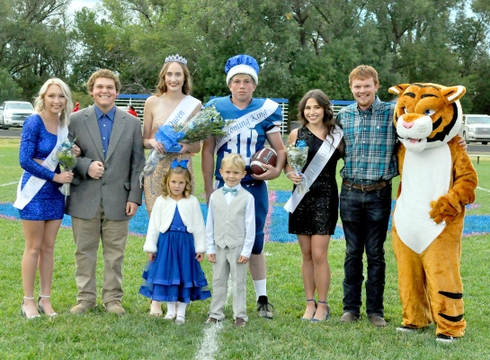 THE SHS HOMECOMING CEREMONY was held at Tiger Stadium on Friday, October 7th before the football game.The 2022 Homecoming Court and Royalty are (from left): Delanee Bedore, Chevy Bouchey, Queen Cappi Hoeting, King Skylar King, Taigen Kerr and Colton Williams. Crown bearers were Owen Muir and Carson Riener.