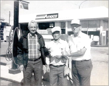 RIP POORE, right, and Shorty Emery, center, are shown presenting the first winning $50.00 Football Pick ‘Em check to winner Bill Korb. The contest took place every week through the 1991 football season with Bill winning the first contest with a no-miss entry. (Those who had missed it by one pick were Jeff Rich, Rocky Rorabaugh, Pattie Jackson, Tony Dibble, Jason Jackson, and Billie Covington.)