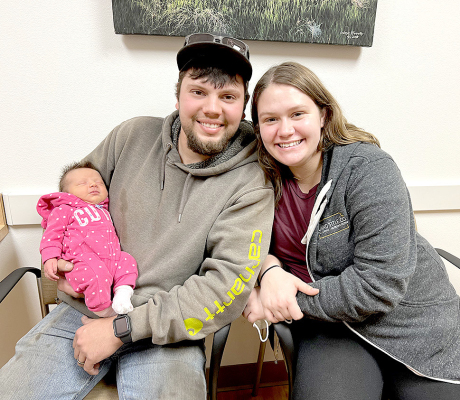 PROUD PARENTS James and Kalluy Keith of Hill City are this year’s Rooks County Health Center’s 2023 New Year’s Baby. Korry Nicole Keith was born Thursday, January 5. (Photo Courtesy of Kathy Ramsay)