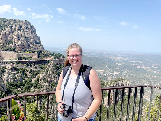 LAURA enjoyed hiking and visiting the monasteries on Montserrat Mountain during her mission trip to Barcelona, Spain.