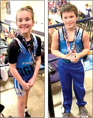 SIBLINGS MYA (LEFT) AND QUINTIN TREVINO participated in the Stacy Runnion Open Wrestling Tourney in Phillipsburg on January 4th. Mya placed 2nd at 12 &amp; Under 88 lbs. Quintin placed 2nd at 8 &amp; Under 80 lbs.