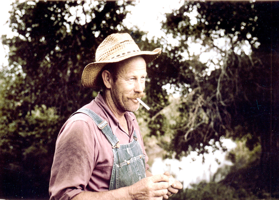 THIS KODACHROME SLIDE is of Charles Reed. William Robert Skinner took the picture (the mid 1960s) of Charles standing down at the creek near his farmhouse. Bill Skinner sent this photo to the Sentinel and reminisced about their trips back to Stockton during the holidays because it always included visiting the Reed family.