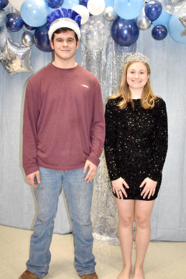 THE SHS KAY WINTER FORMAL was held on Saturday, February 3rd with the culmination of the evening the crowning of the king and queen. Presiding over the event was King Preston Chandler and Queen Katelynn Post. (Photo Courtesy of SHS)