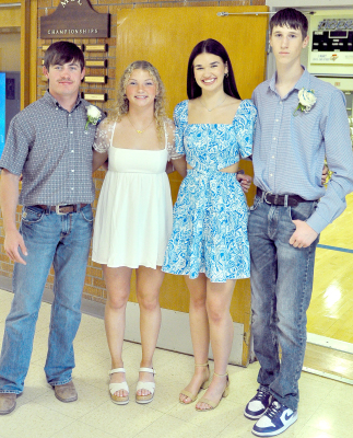 USHERS for the Commencement Exercises at Stockton High School were juniors Emerson Lowry, Ashlyn Hahn, Aubrey Kesler and Jack Gasper.
