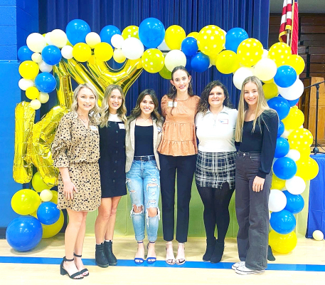 SOME OFTHE SHS KAY MEMBERS posed for a picture during the Area 4 Regional Conference that Stockton hosted on Tuesday, November 8th. Pictured are (from left): Delanee Bedore, Claire Plumer, Taigen Kerr, Cappi Hoeting, Addie Struckhoff and Ava Dix.