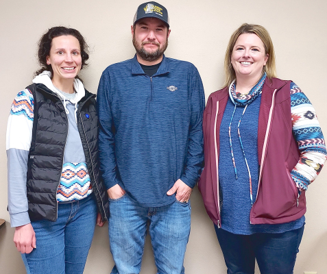 THE NEW USD 271 Board of Education members sat in on their first monthly meeting on Thursday, January 11th. Pictured are Ginger Riffel, Michael Carpenter, and Jessy Maddy.