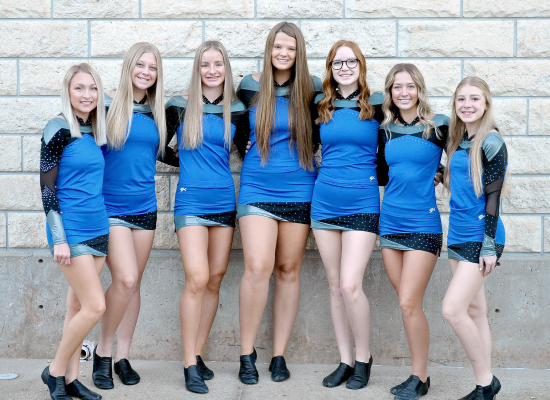 MEMBERS OF THE 2022 STOCKTON HIGH SCHOOL STRIDERS DANCE SQUAD are from left: Delanee Bedore, Karleigh Horn, Ava Dix, Tierra Yohon, Ella Snyder, Claire Plumer and Saj Snyder.