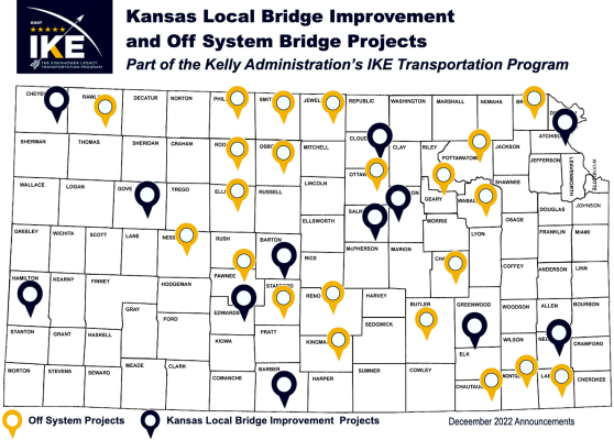 Governor Kelly announces more than $40M for 33 bridge projects across Kansas