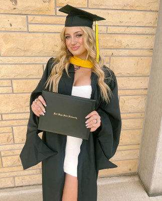 HAVEN HAMILTON received her master’s degree in School Psychology from Fort Hays State University on Friday morning. She will continue to pursue her education at FHSU in the fall.