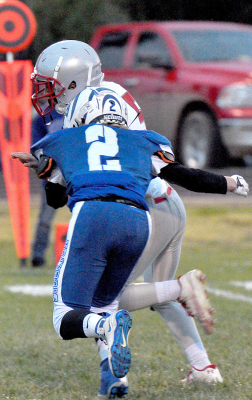 HAYDEN HILBRINK makes a tackle during the SHS Tigers’ Homecoming match-up with Decatur Community on October 7.