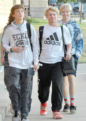 First day of high school for freshmen Zeke Garcia, Isaac Thayer and Pierce Gray