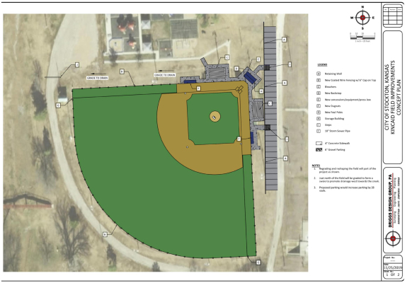 THIS RENDITION for the much-needed renovations at Kincaid Field shows all the work that will be done during this project. Renovations will include a retaining wall, field grading, concrete work, drainage and spectator seating.