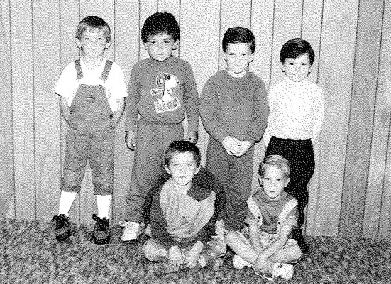 THE FOUR-YEAR-OLD STUDENTS of the Precious Kids Preschool participated in a program at the Congregational Church in June 1991. Pictured are (sitting, from left): Daniel Atkisson, Jordan Perez; (back row) B. J. Delaney, Jordan Stithem, Travis Bacon, and Dusty Forester.